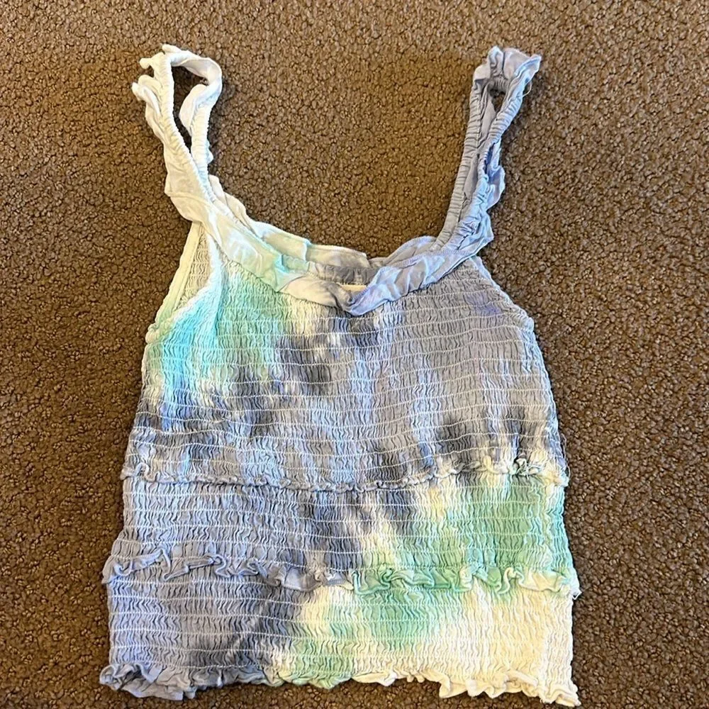 Vintage Havana Girls Purple, Aqua & White Tank Top & Ruffle Shorts Matching Set